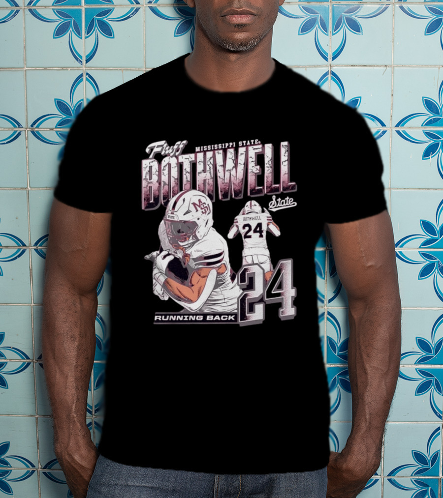 Fluff Bothwell No 24 Mississippi State Running Back T-Shirt