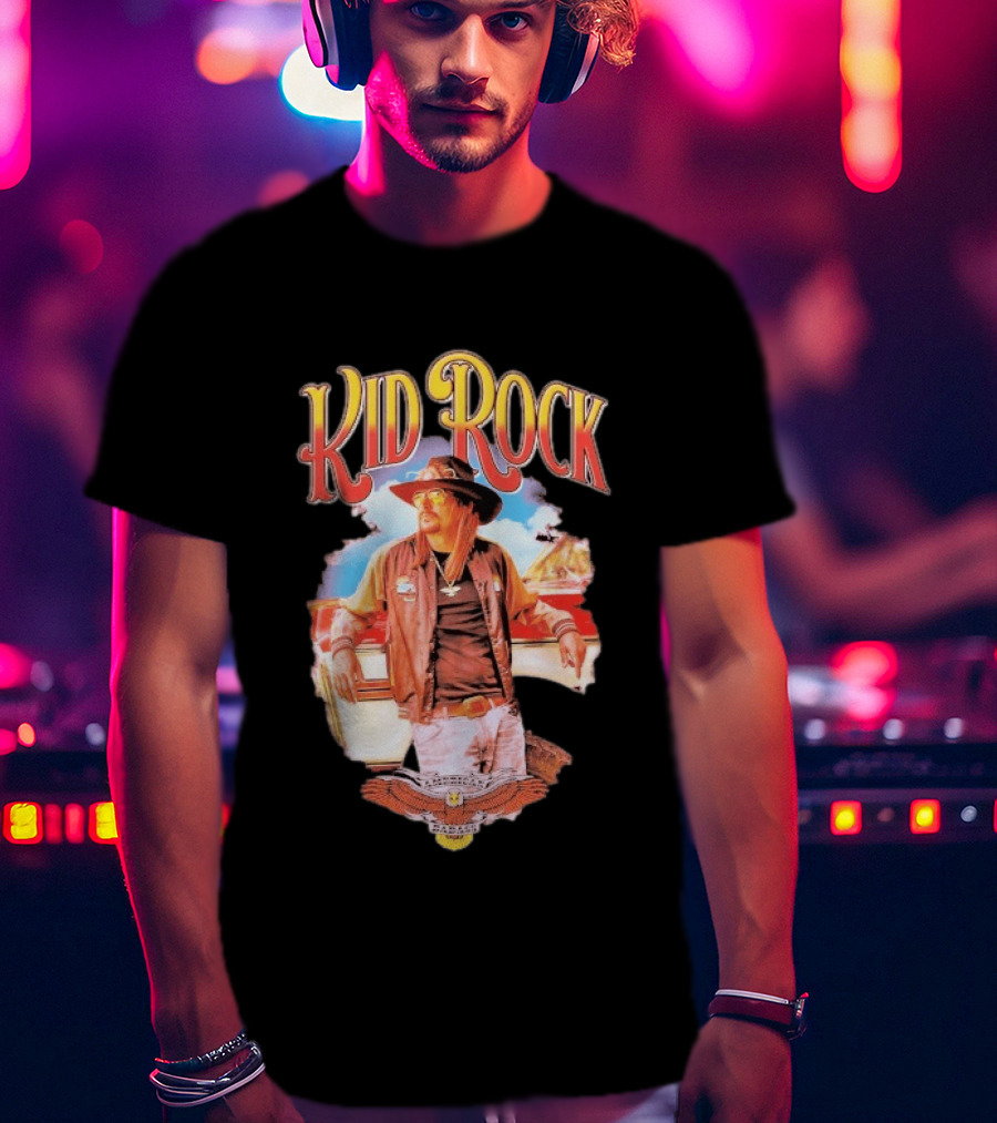 Kid Rock American Badass Mean Lean Car Scene Vintage Style Iconic Look T-Shirt
