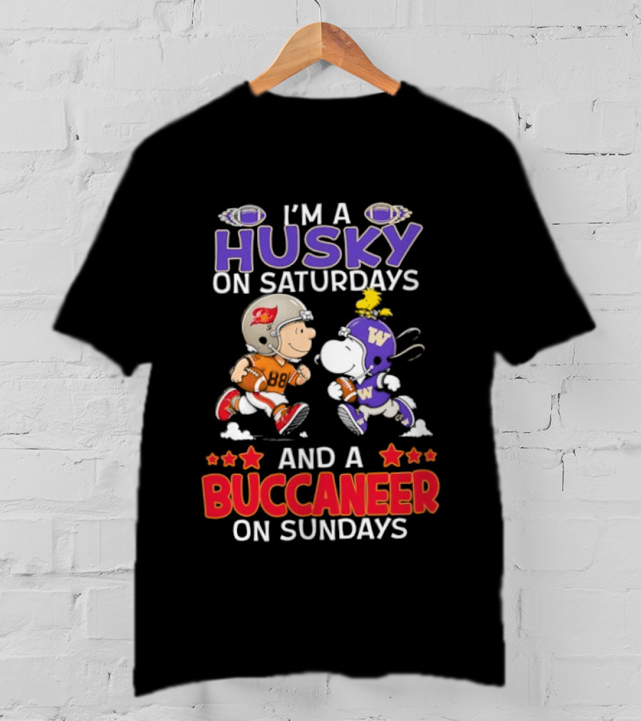 I'm A Husky On Saturdays And A Buccaneer On Sundays Peanuts Snoopy Charlie Brown T-Shirt