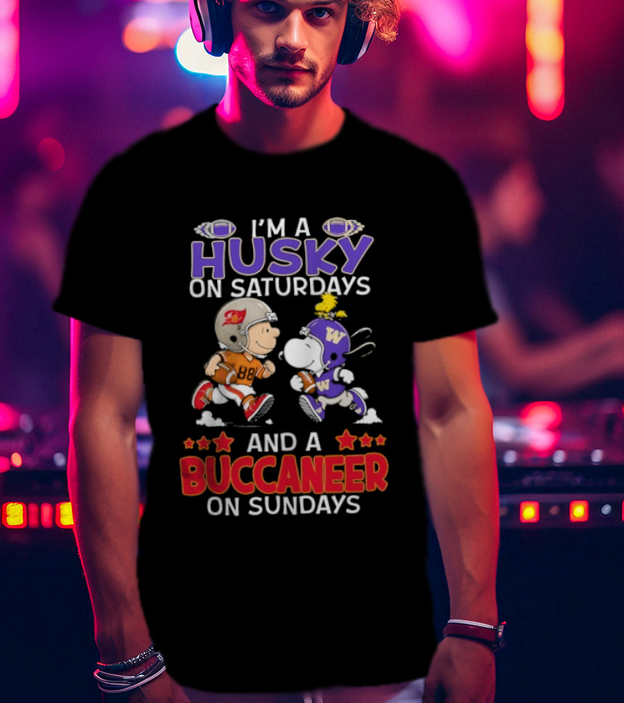 I'm A Husky On Saturdays And A Buccaneer On Sundays Peanuts Snoopy Charlie Brown T-Shirt