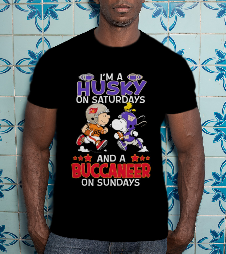 I'm A Husky On Saturdays And A Buccaneer On Sundays Peanuts Snoopy Charlie Brown T-Shirt