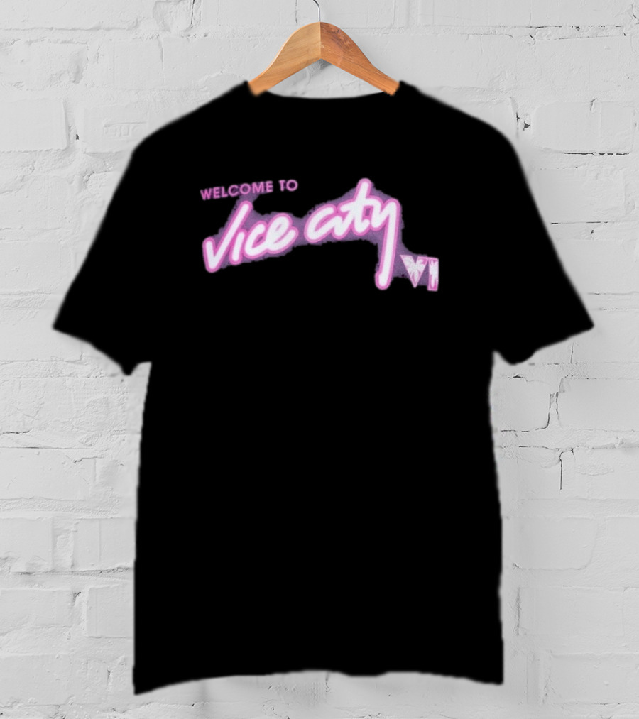 Miami Heat Court Culture Welcome To Vice City VI Pink Neon T-Shirt