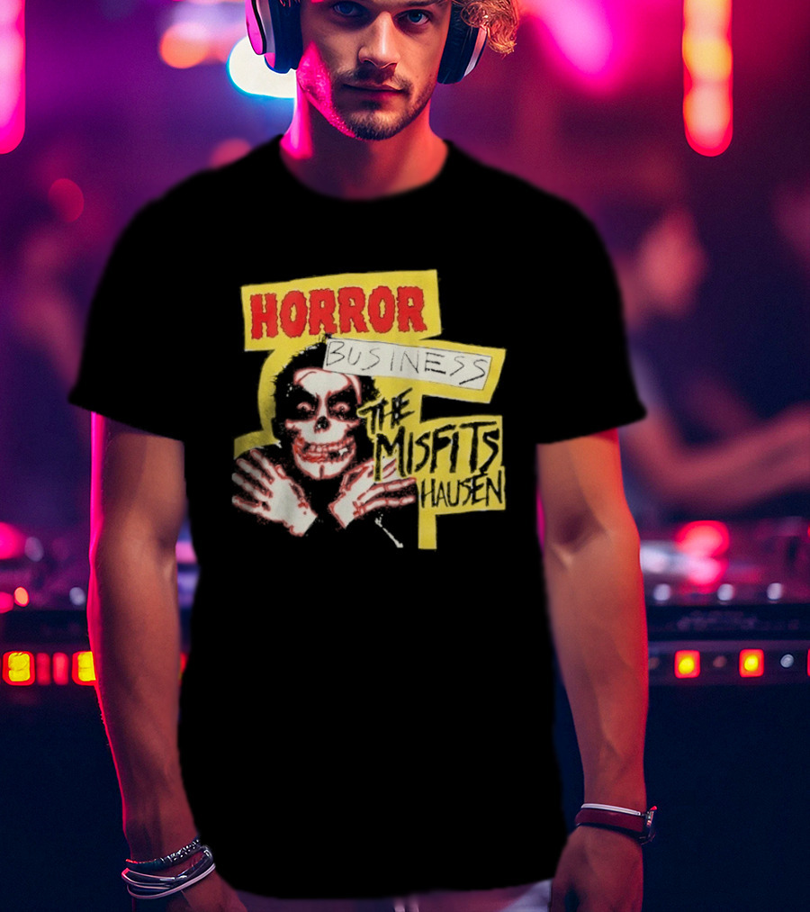 Middle Of Beyond Misfitshausen Misfits X Danhausen Horror Business Iconic Skull T-Shirt
