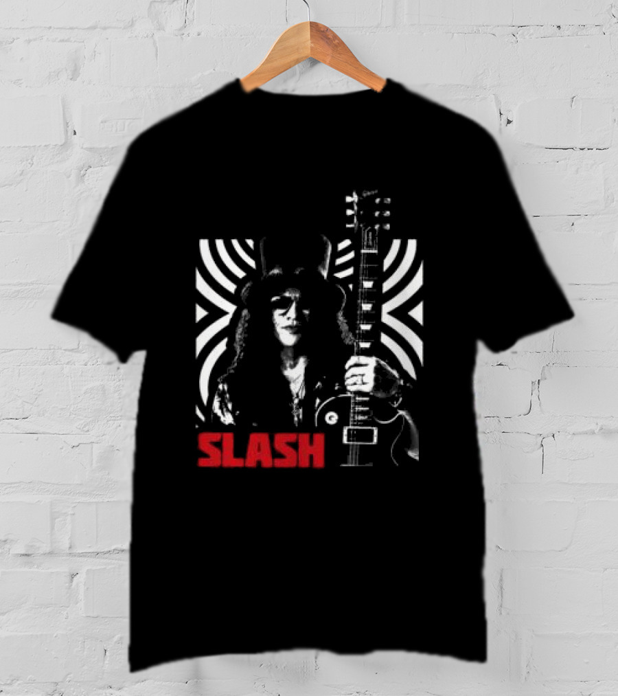 SLASH Iconic Guitarist And Guitar Bold Classic Rock T-Shirt