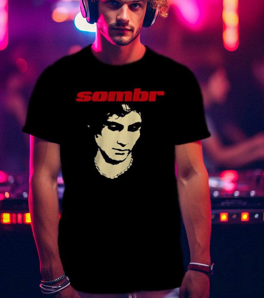 Sombr Looking Down Photo Black Tour Store T-Shirt