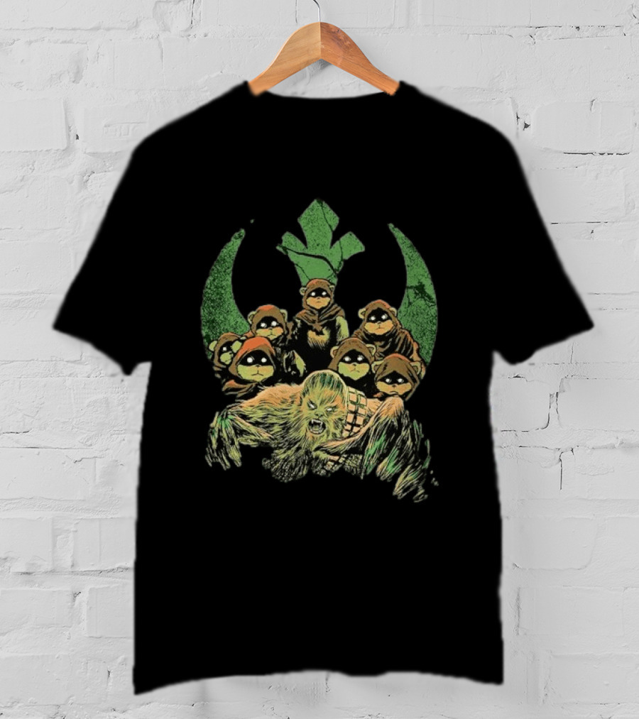 Star Wars Chewbacca And Ewoks Resistance Rebellion T-Shirt