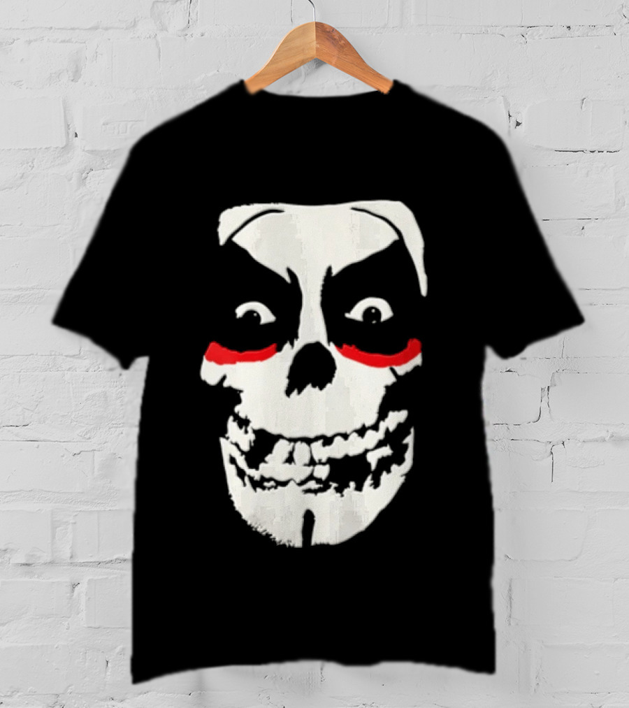 Misfits Danhausen Skull Face Design With Red Accents T-Shirt