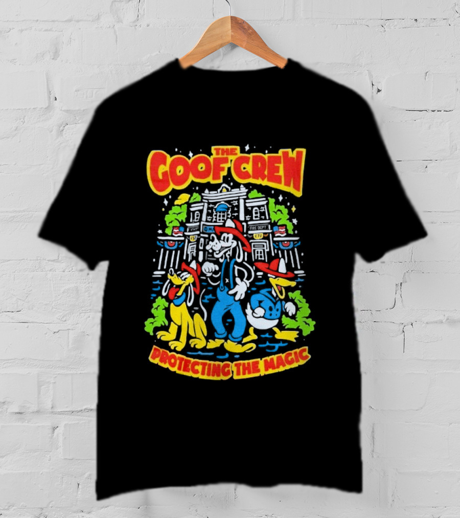 The Goof Crew Firehouse Protecting The Magic Pluto Donald Duck Disney T-Shirt
