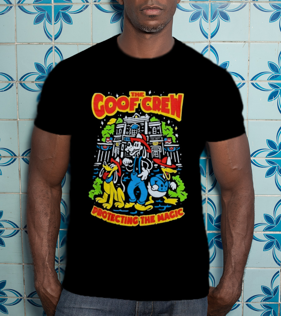The Goof Crew Firehouse Protecting The Magic Pluto Donald Duck Disney T-Shirt