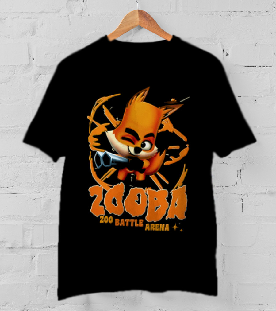 Zooba Zoo Battle Arena Fox Character With Orange And Blue T-Shirt