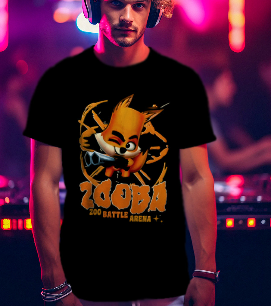 Zooba Zoo Battle Arena Fox Character With Orange And Blue T-Shirt