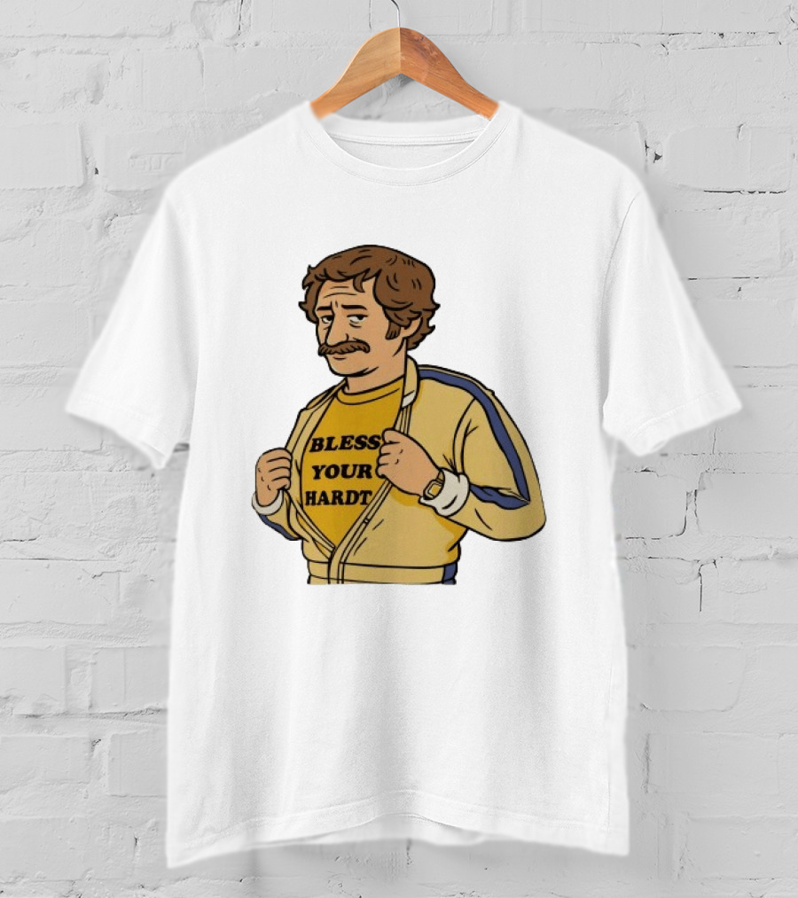 Bless Your Hardt Damn I'm Good Cartoon 70s Style Mustache Vintage Look T-Shirt