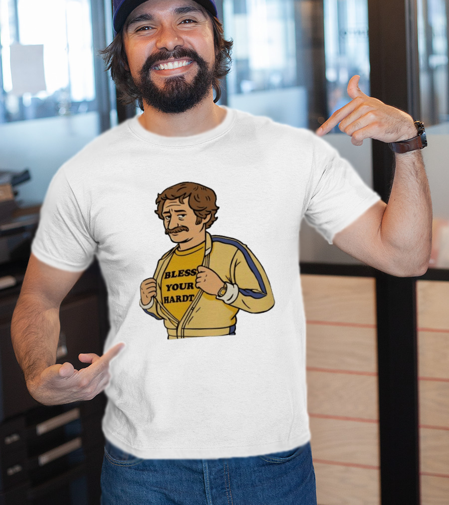 Bless Your Hardt Damn I'm Good Cartoon 70s Style Mustache Vintage Look T-Shirt