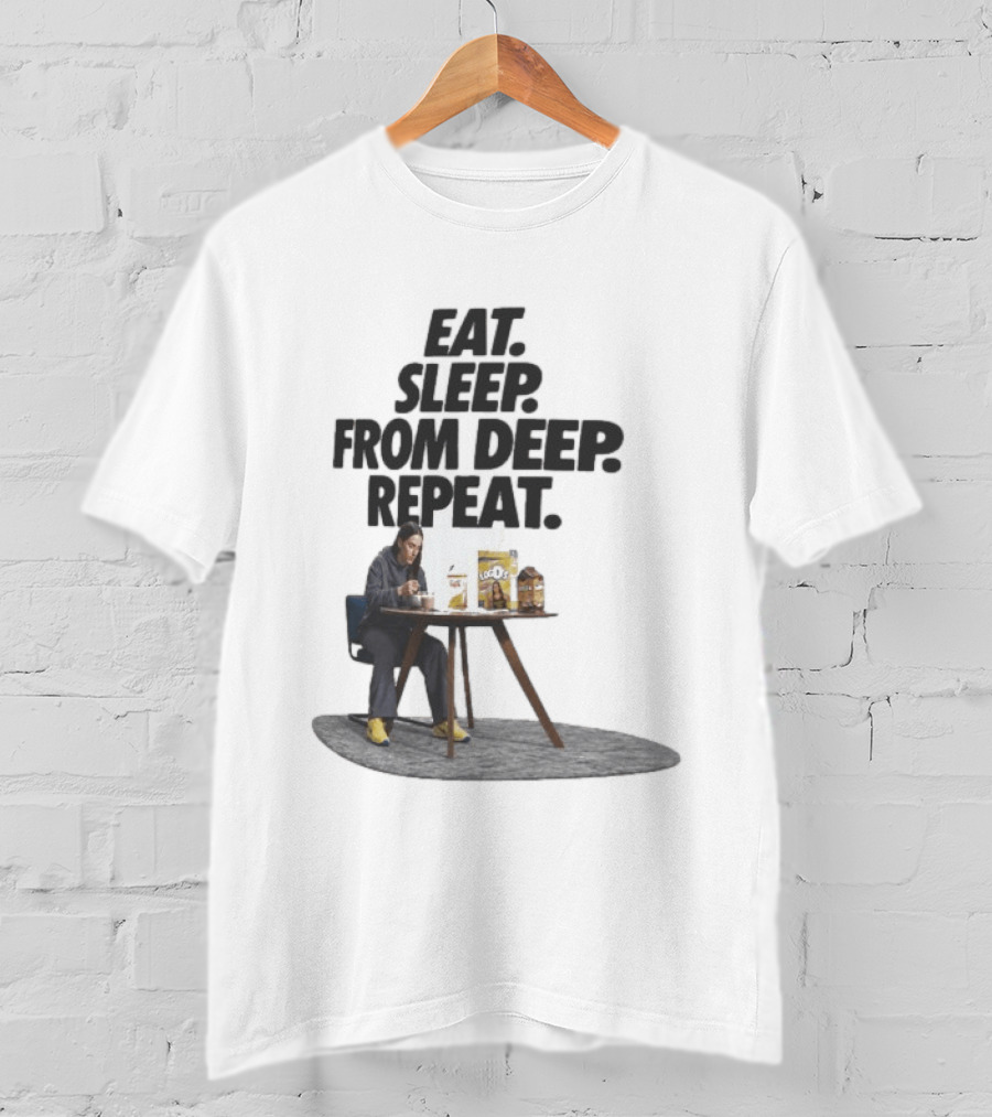 Caitlin Clark Eat Sleep From Deep Repeat Basketball Enthusiast Fun Cereal Moment T-Shirt