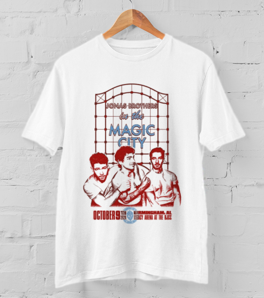 Jonas Brothers Live Birmingham AL City Legacy Arena October 9 2026 Magic City Concert Event T-Shirt