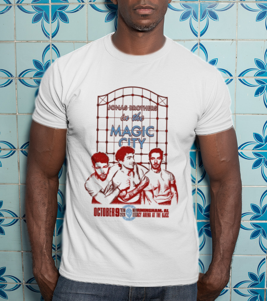 Jonas Brothers Live Birmingham AL City Legacy Arena October 9 2026 Magic City Concert Event T-Shirt
