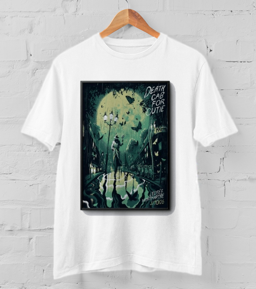 Death Cab For Cutie Elysee Montmartre Concert Paris Oct 3 2026 T-Shirt