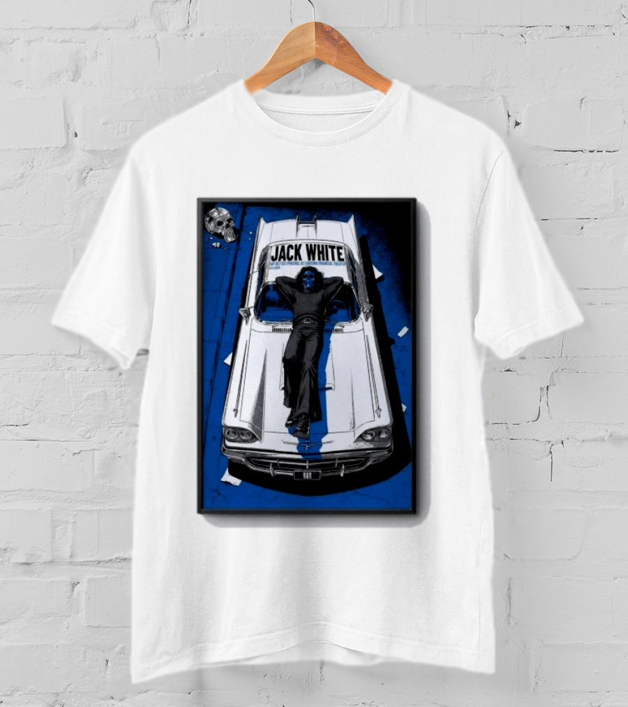 Jack White Phoenix AZ Concert October 3 2026 Classic Car And Skull T-Shirt