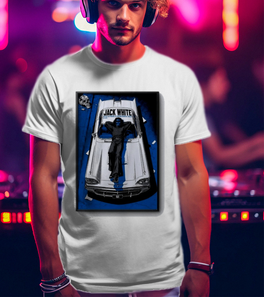 Jack White Phoenix AZ Concert October 3 2026 Classic Car And Skull T-Shirt
