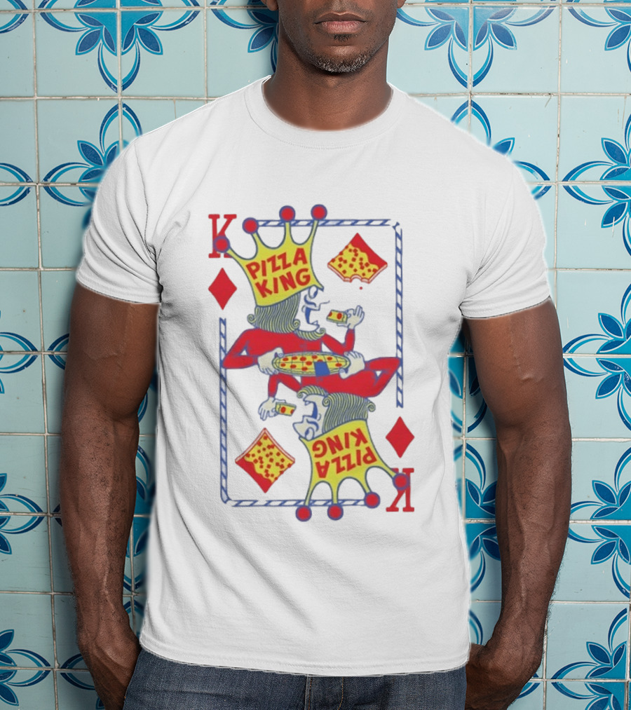 Pizza King Eating Pizza Playing Card K Diamonds T-Shirt
