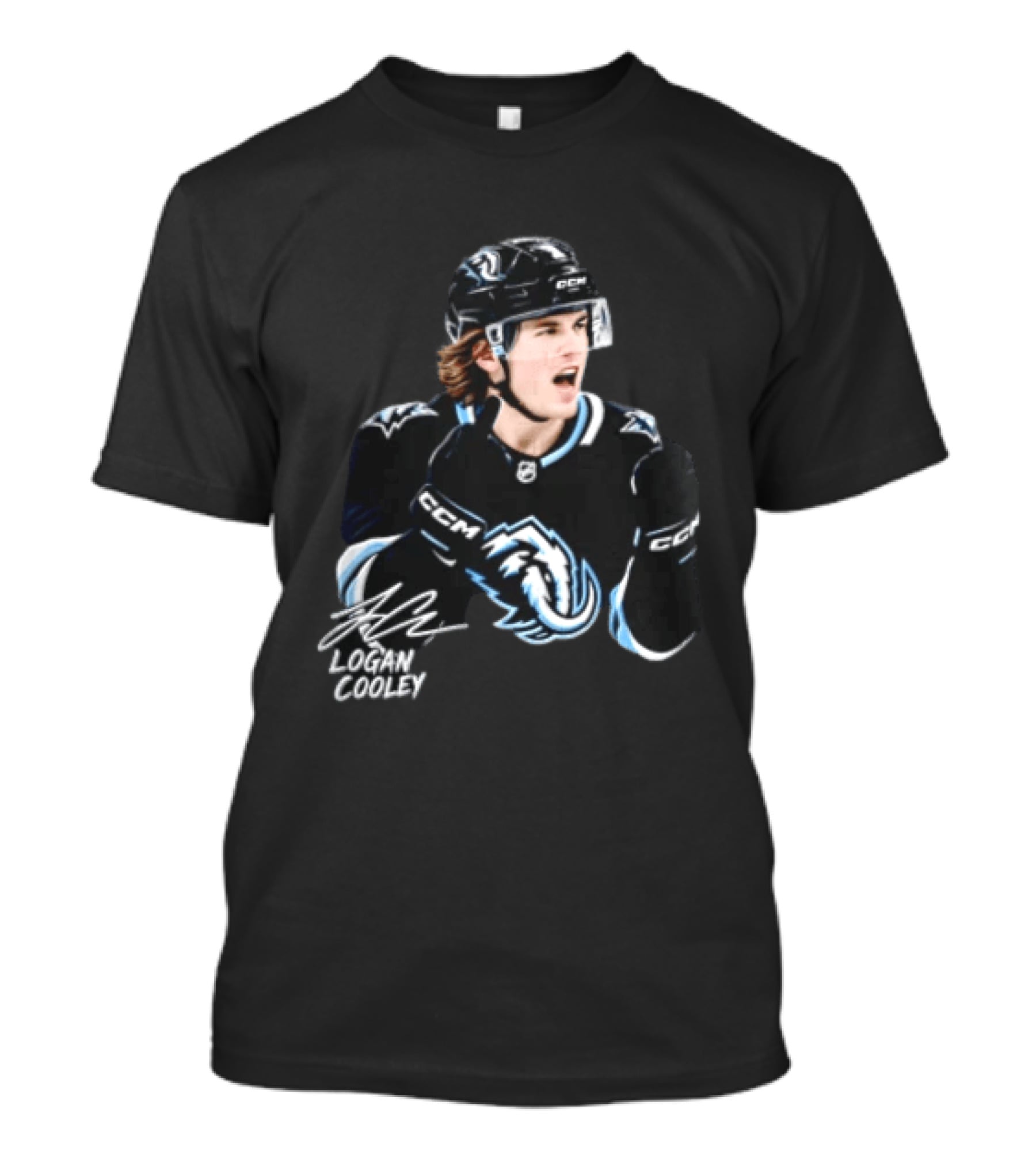 Arizona Coyotes Logan Cooley 92 Hockey Player Gesture CCM Jersey T-Shirt