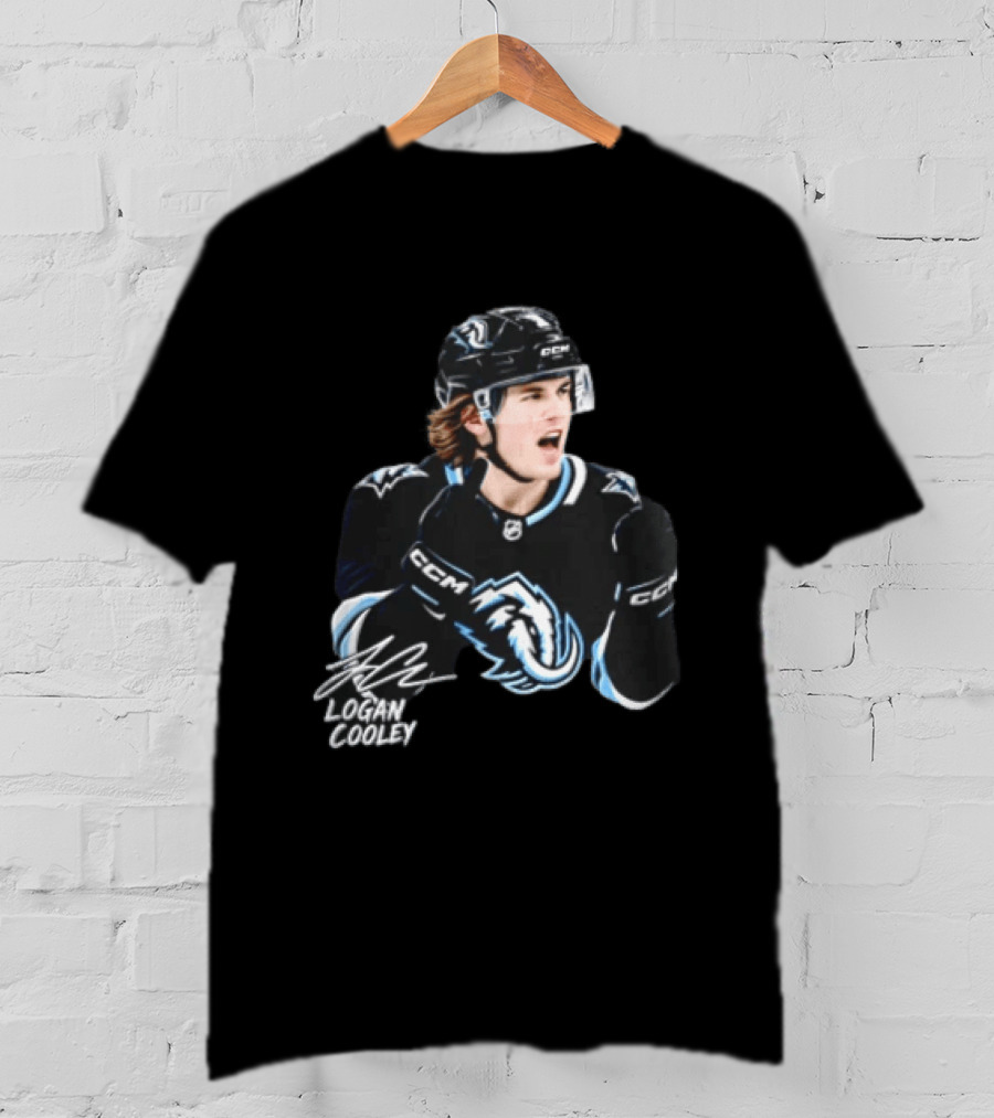 Arizona Coyotes Logan Cooley 92 Hockey Player Gesture CCM Jersey T-Shirt
