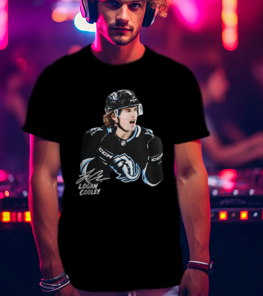 Arizona Coyotes Logan Cooley 92 Hockey Player Gesture CCM Jersey T-Shirt