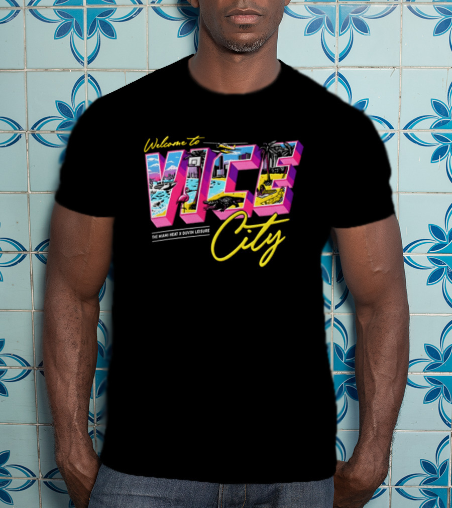 Welcome To Vice City Court Culture X Duvin Postcard T-Shirt