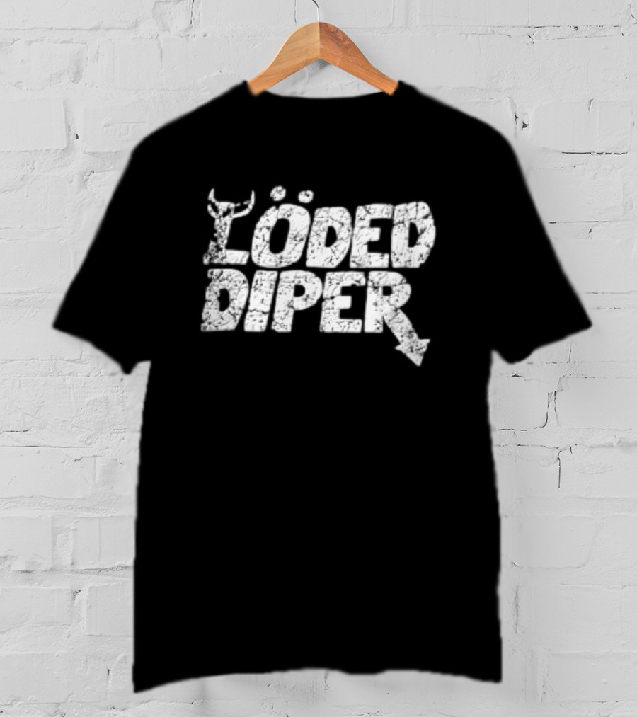 Loded Diper Distressed White Horns Diary Of A Wimpy Kid T-Shirt