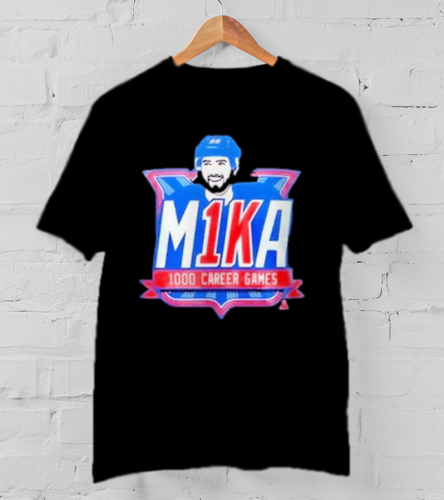 Mika Zibanejad 1000 Career Games M1KA New York Rangers T-Shirt