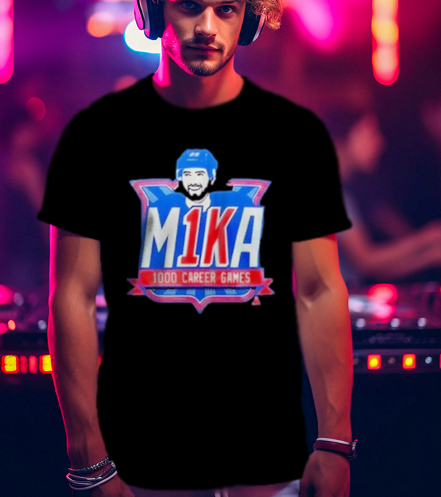 Mika Zibanejad 1000 Career Games M1KA New York Rangers T-Shirt