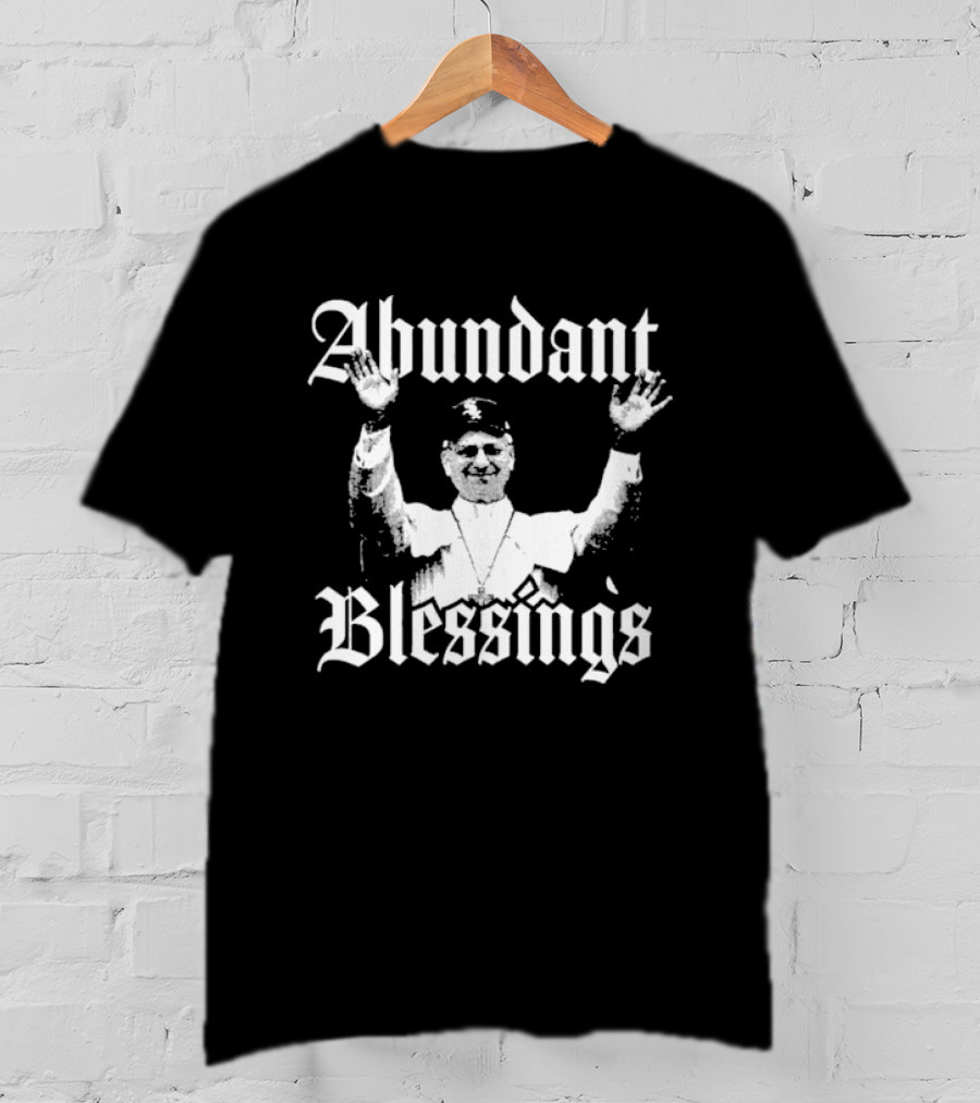 Abundant Blessings Joyful Celebration With Iconic Enthusiastic Figure Hands Raised T-Shirt