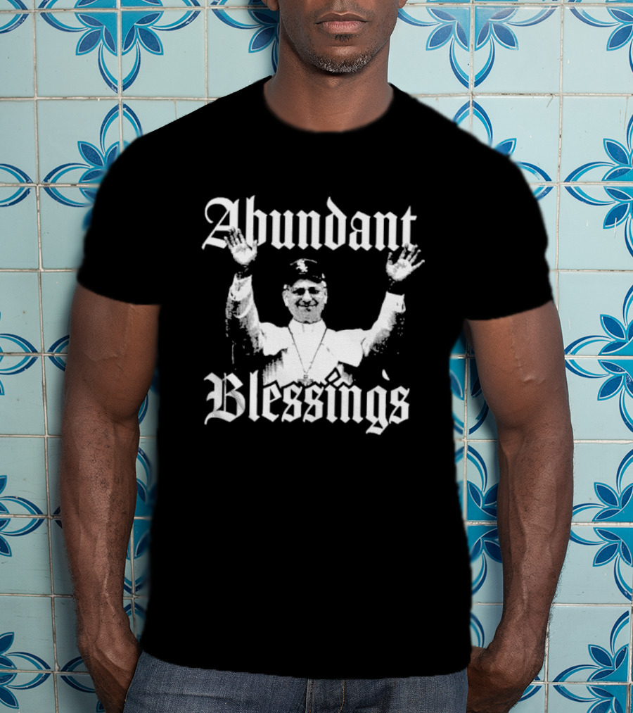 Abundant Blessings Joyful Celebration With Iconic Enthusiastic Figure Hands Raised T-Shirt