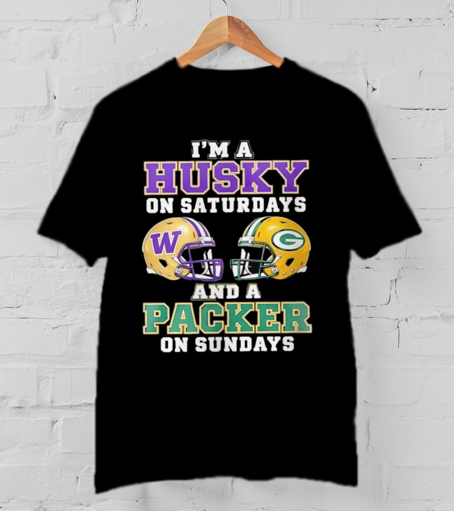 I'm A Husky On Saturdays And A Packer On Sundays W Logo G T-Shirt