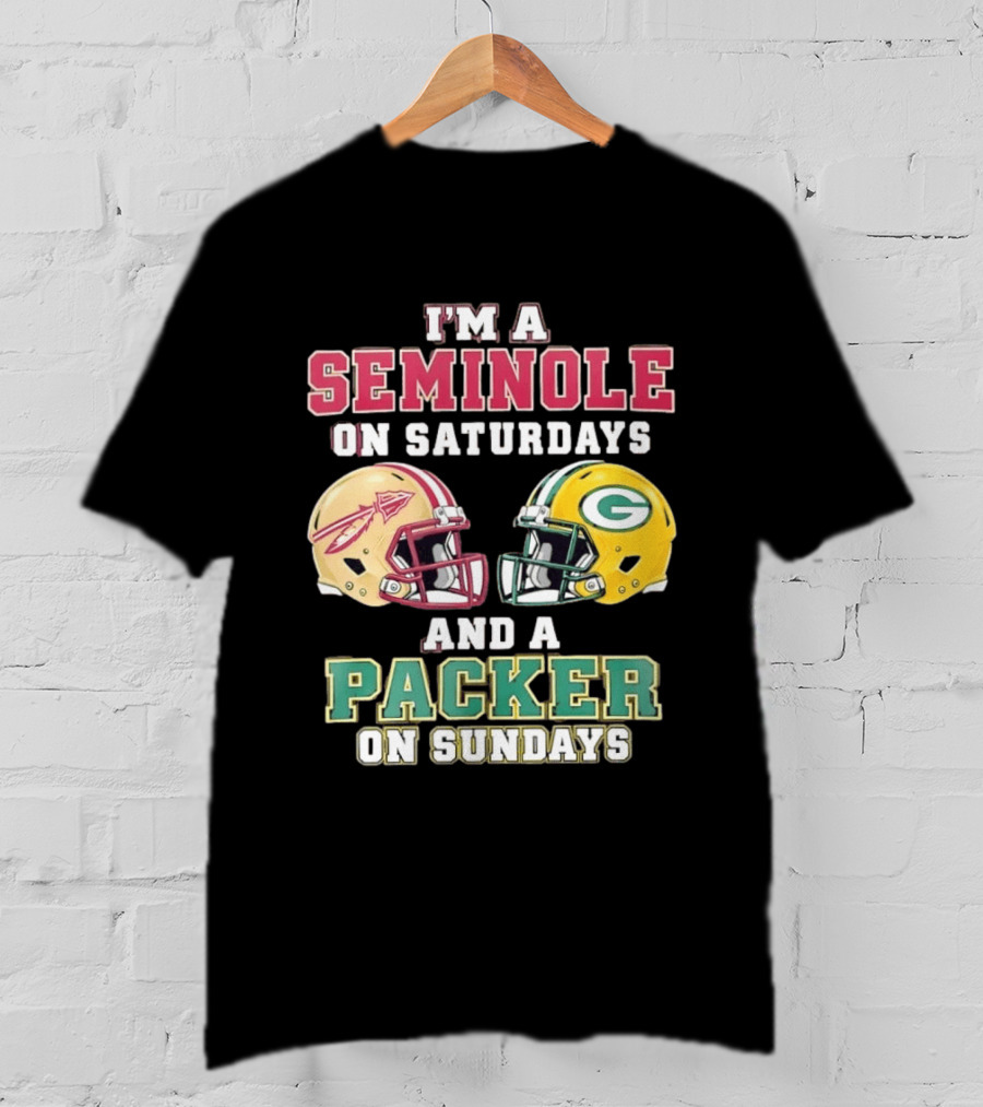 I'm A Seminole On Saturdays And A Packer On Sundays Helmet Team Spirit T-Shirt