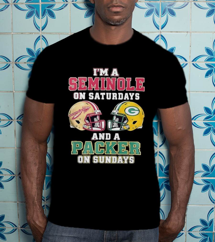 I'm A Seminole On Saturdays And A Packer On Sundays Helmet Team Spirit T-Shirt
