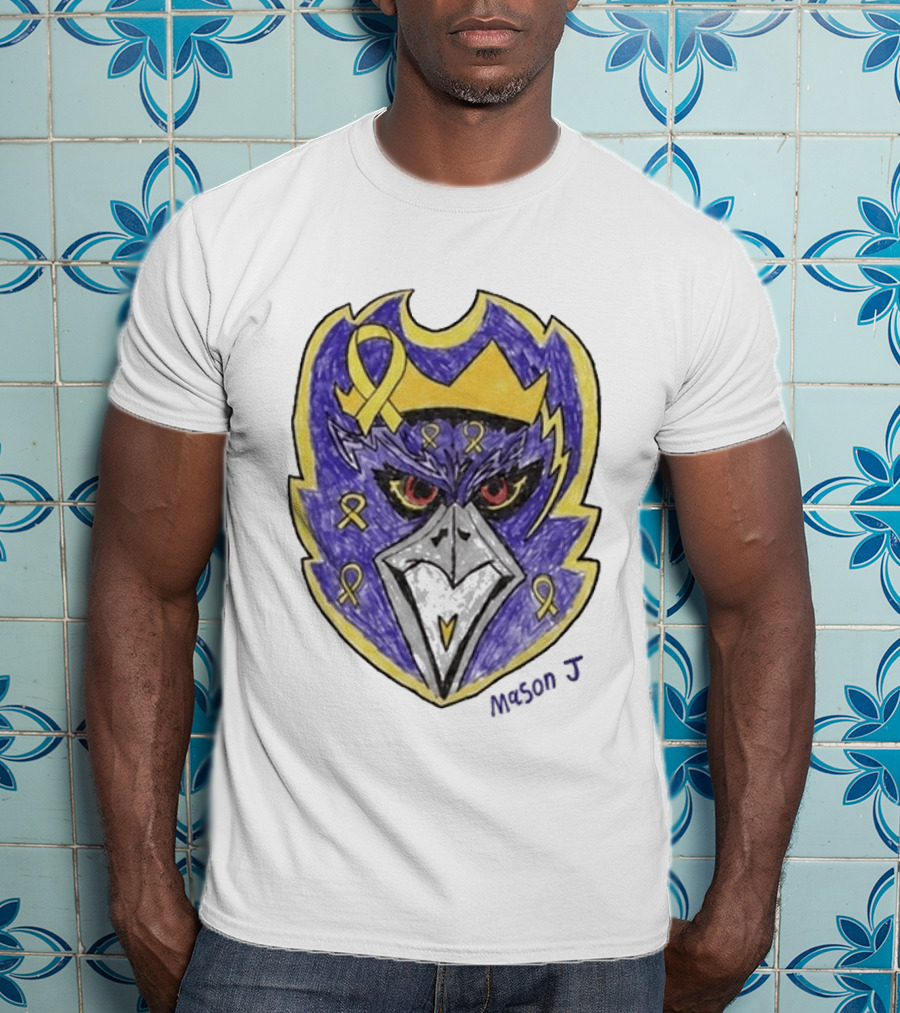 Baltimore Ravens Purple And Yellow Ribbon Mason J T-Shirt