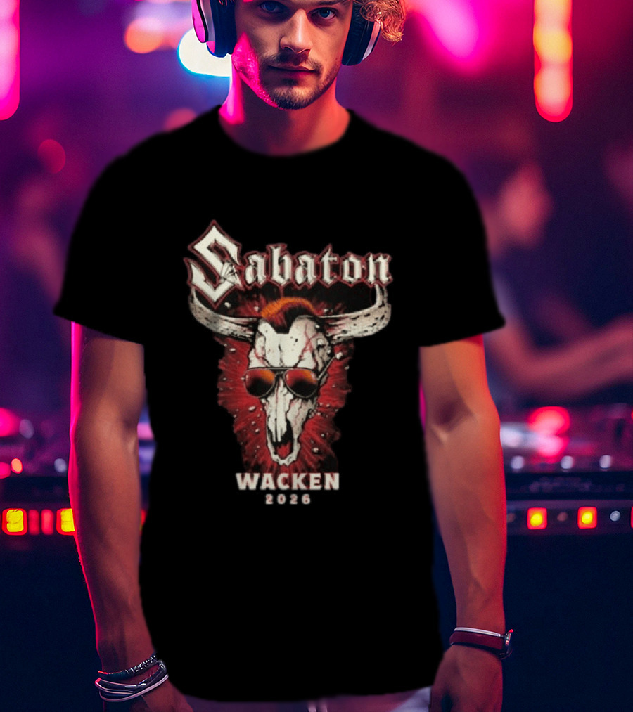Sabaton Wacken 2023 Skull Wearing Sunglasses T-Shirt