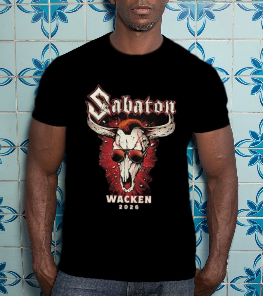 Sabaton Wacken 2023 Skull Wearing Sunglasses T-Shirt
