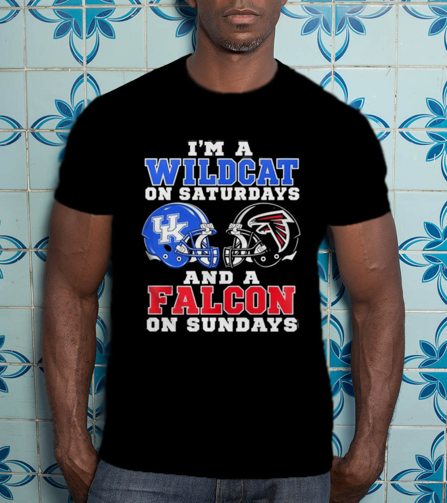I'm A Wildcat On Saturdays And A Falcon On Sundays Kentucky And Atlanta Football Fan Gear T-Shirt