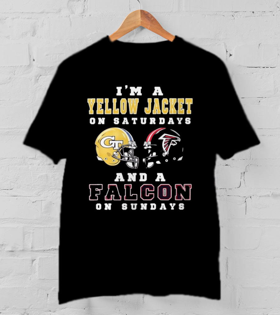I'm A Yellow Jacket GT Helmet Saturdays Falcon Logo Sundays T-Shirt