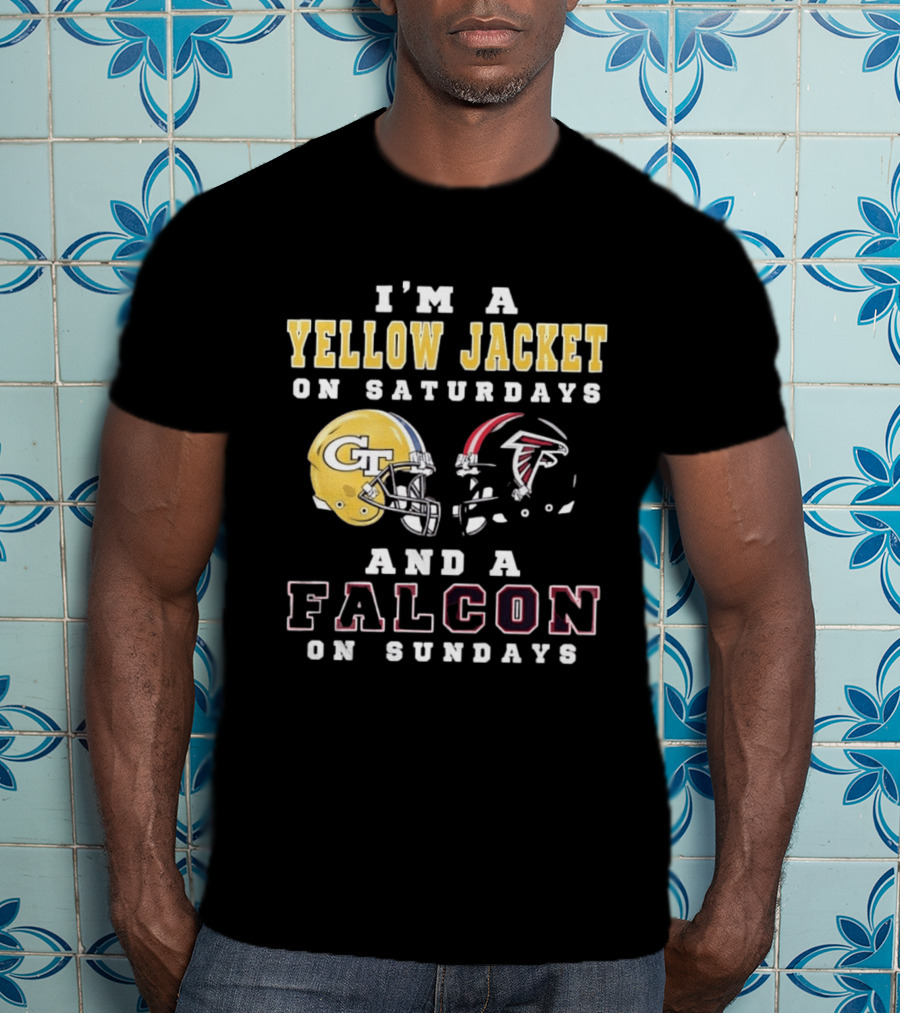 I'm A Yellow Jacket GT Helmet Saturdays Falcon Logo Sundays T-Shirt