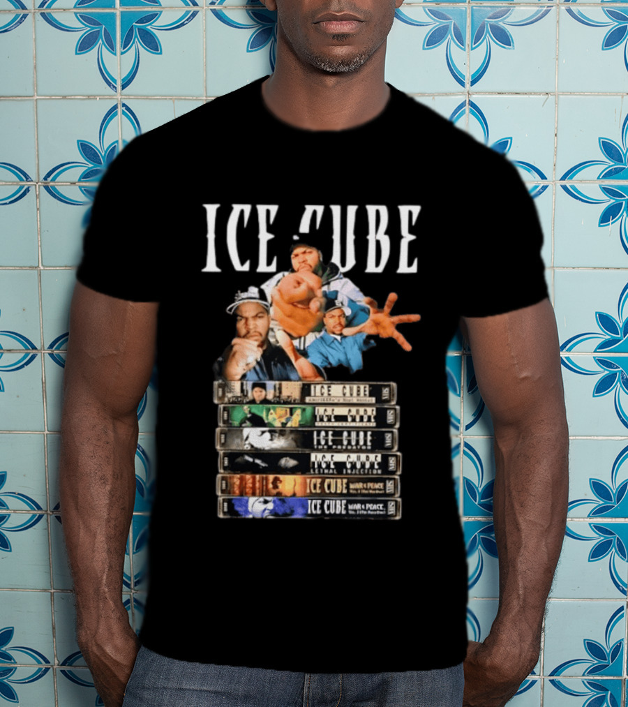 Ice Cube Albums Stack Hip Hop 90s Iconic Collection T-Shirt