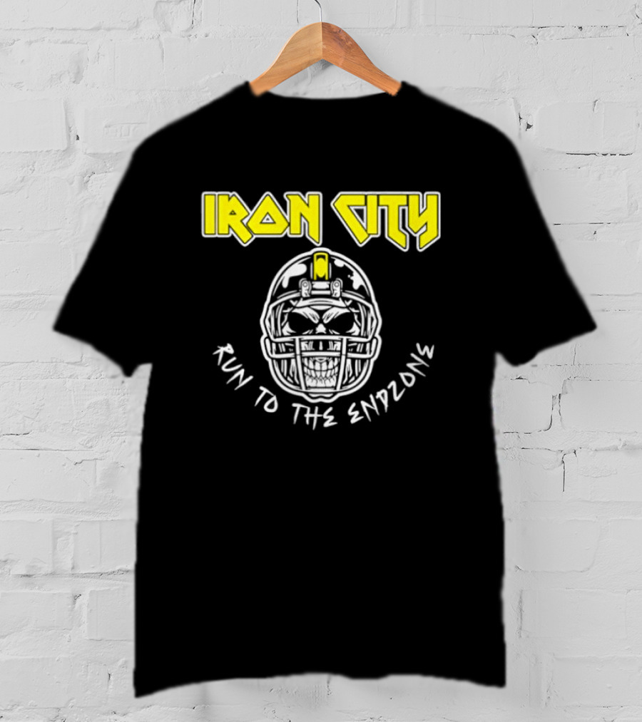 Iron City Run To The Endzone Skull Helmet T-Shirt