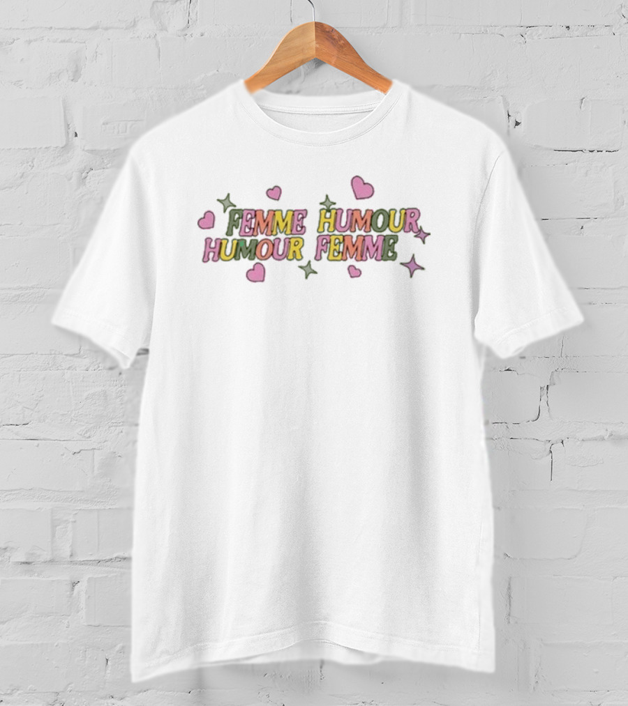 Femme Humour Humour Femme Pink Hearts And Stars T-Shirt