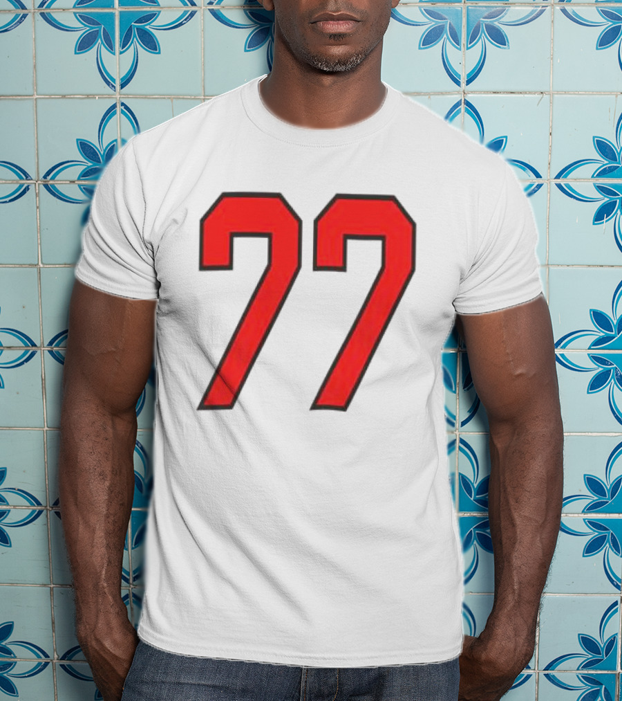 Sombr Tour Store 77 Red Ringer Classic Block Number T-Shirt