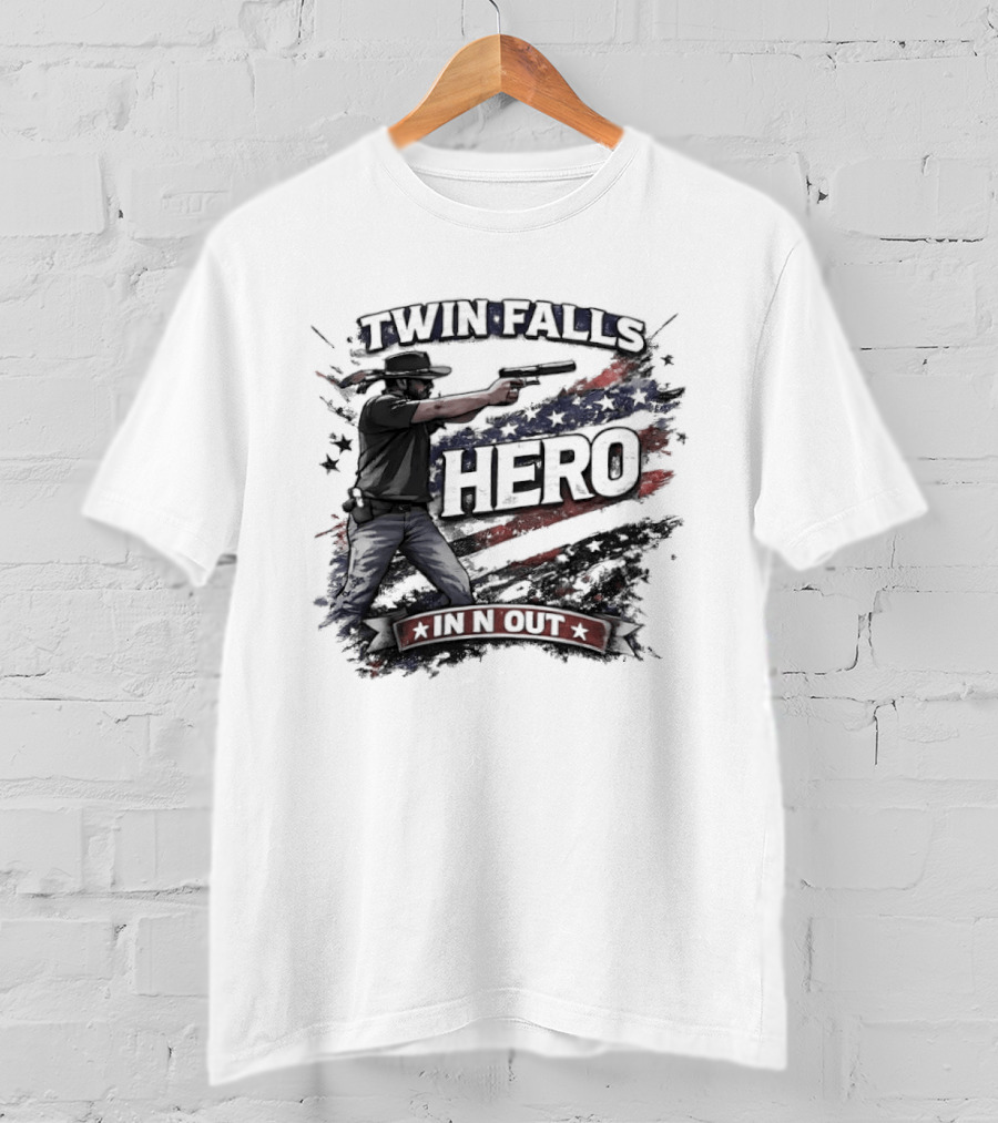 Twin Falls Hero In N Out American Flag Gunman T-Shirt