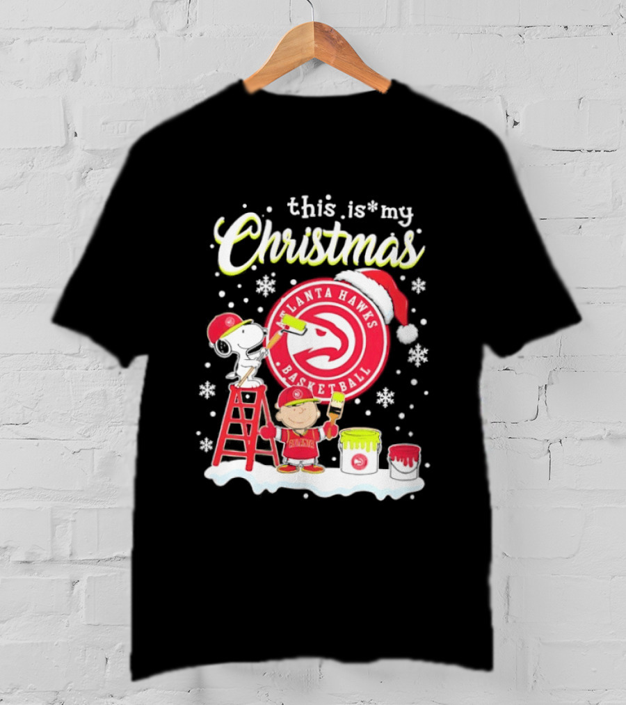 Atlanta Hawks Snoopy Woodstock Charlie Brown Christmas 2026 Basketball T-Shirt