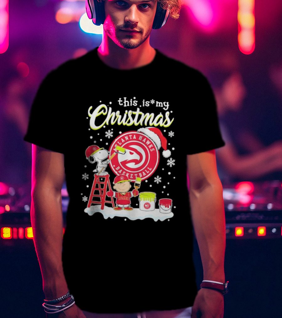 Atlanta Hawks Snoopy Woodstock Charlie Brown Christmas 2026 Basketball T-Shirt