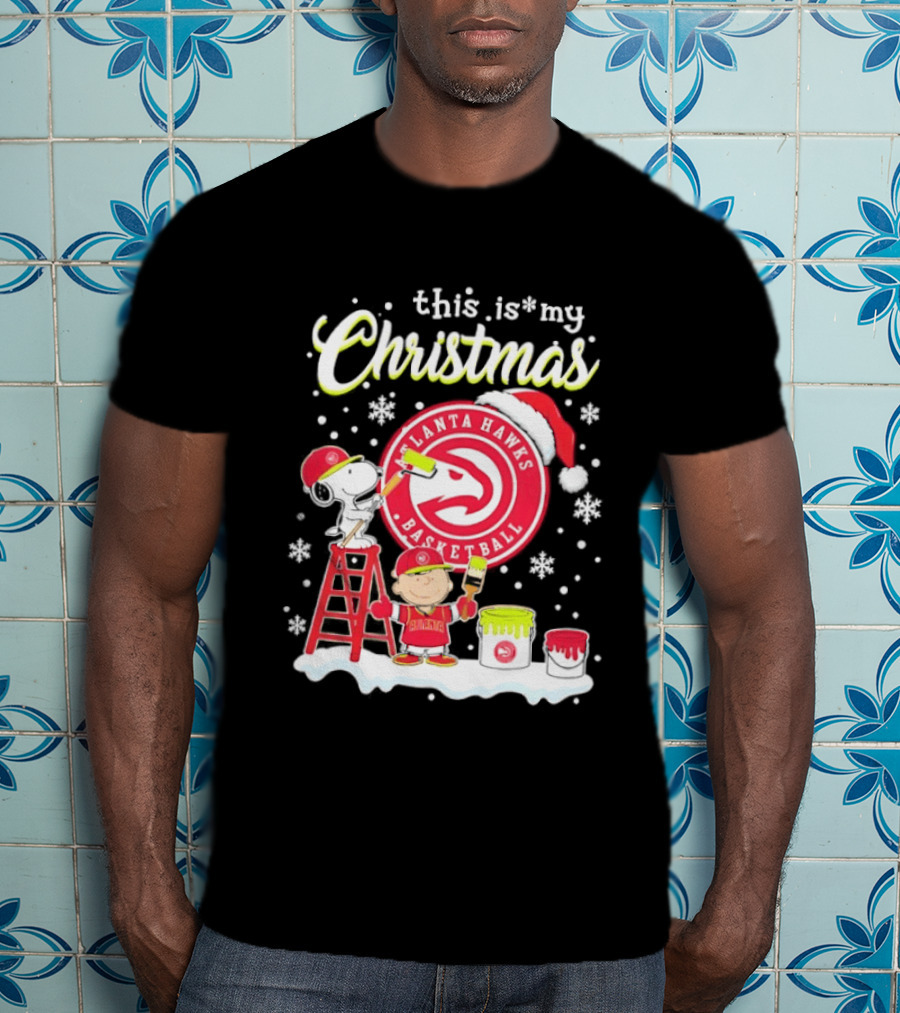 Atlanta Hawks Snoopy Woodstock Charlie Brown Christmas 2026 Basketball T-Shirt